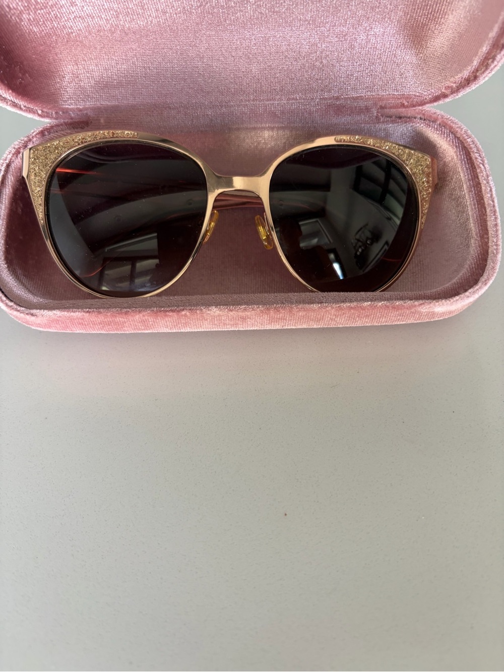 kate spade Rose Gold Cat-Eye Sunglasses with Brown Lenses